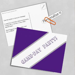Save the Date School Colors - Purple Plus Announcement Postcard