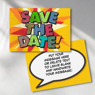 SAVE THE DATE Your Message Speech Bubble Fun Announcement
