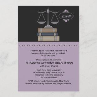 Scale of Justice Mauve, Law School Invitation