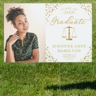 Scales Of Justice Law School Graduation Photo Sign