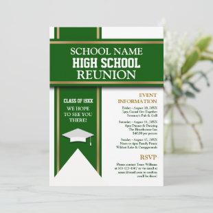 School Colors Banner Custom Class Reunion Invitation