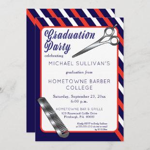 Scissors | Comb Barber School Graduation Party Invitation