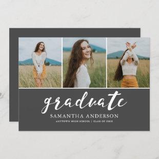 Script 3 Photo Collage Graduation Party Invitation