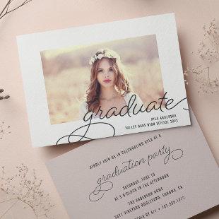 Script Frame | Photo Graduation Party Invitation