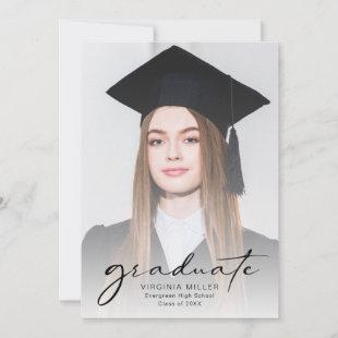 Script Modern Graduate Photo Graduation Announcement