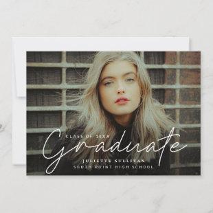 Script photo collage graduation party invitations