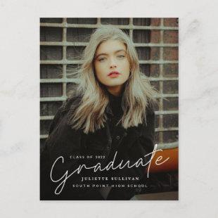 Script Photo Graduation Invitation Postcard