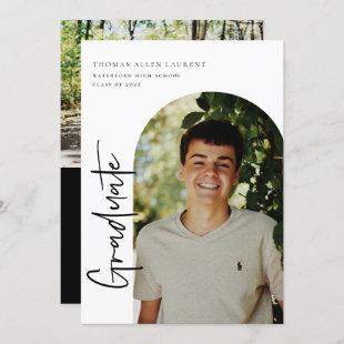 Scripted Graduation Arched Frame Photo Invitation