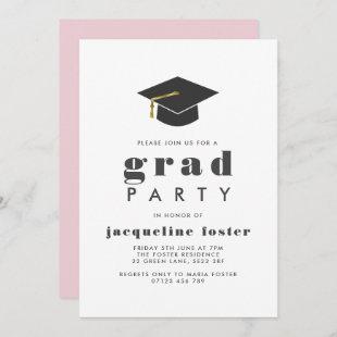 Scripture Grad Cap & Typography Graduation Invitation