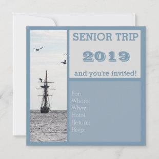 Sea Blue Senior Trip Class Group Travel Invitation