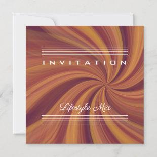 Shades of Brown Psychedelic Trippy 80's Invitation