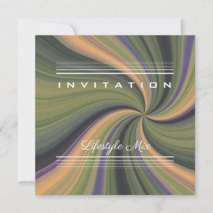 Shades of Green Psychedelic Trippy Art  Invitation