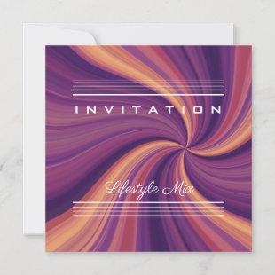 Shades of Purple Psychedelic Trippy Art Invitation