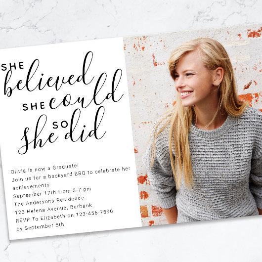She Believed She Could Photo Graduate Invitation