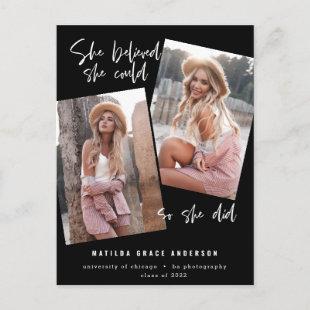 She believed she could so she did graduation postcard