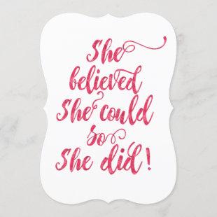She Believed She Could So She Did Womens Feminist Invitation