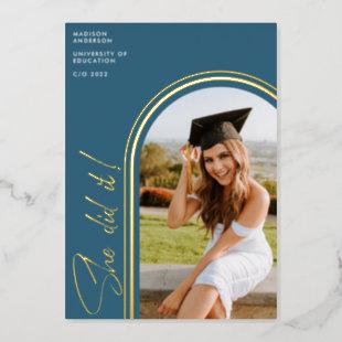 She Did It Arch | Photo Graduation Announcement