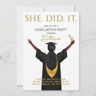 She Did It Graduation Invitation
