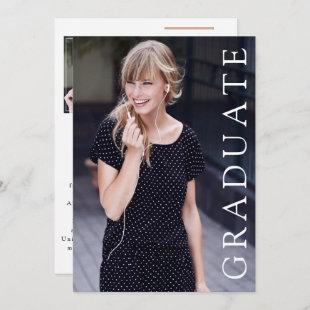 She Did It Photo Rose Gold Graduation Announcement