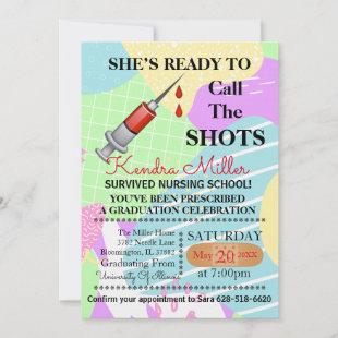 She’s Ready To Call The Shots Nursing Graduation I Invitation