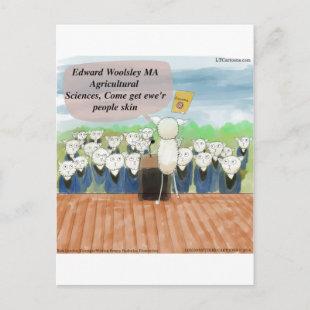 Sheep Graduation Day Funny Announcement Postcard