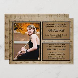 Sheet Music with Photo - Grad Announcement
