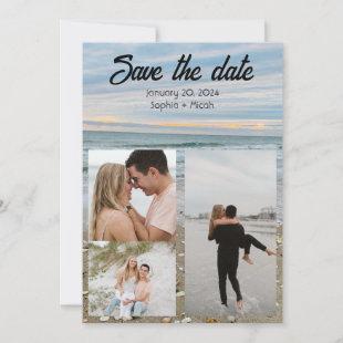 Shell blue beach save-the-date template