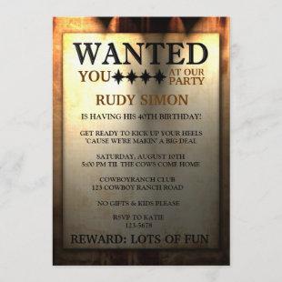 Sheriff's Wanted Poster Invitations