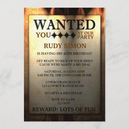 Sheriff's Wanted Poster Invitations