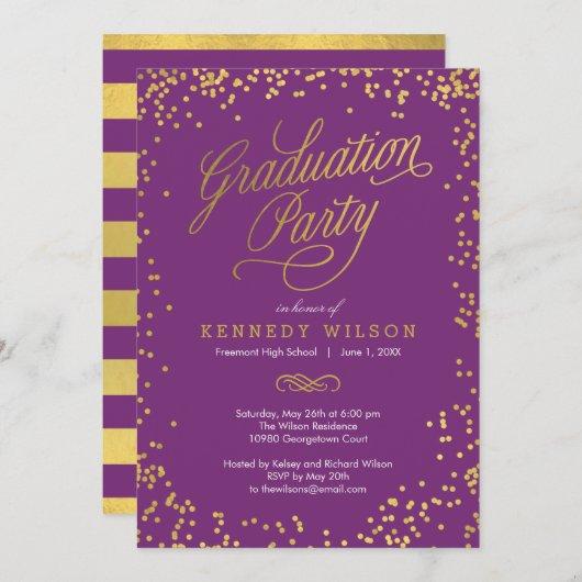 Shiny Confetti EDITABLE COLOR Graduation Party Invitation