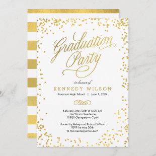 Shiny Confetti EDITABLE COLOR Graduation Party Invitation