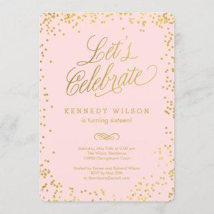 Shiny Confetti Editable Color Party Invitation