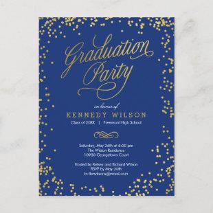 Shiny Confetti Graduation Invitation Postcard