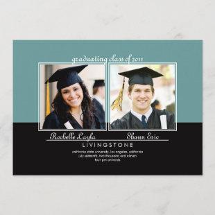 Siblings Two Photo Graduation Announcement