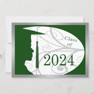 Silver and Green Man Silhouette 2024 Card
