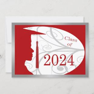 Silver and Red Man Silhouette 2024 Card