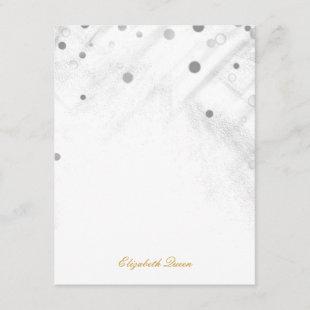 Silver Confetti Glitter Dots Invitation Stationery