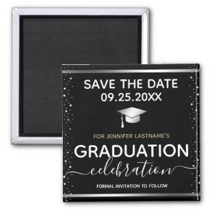 Silver Graduation Save the Date  Magnet
