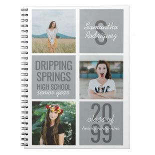 Silver Gray 3-Photo Fun Boxes Class Year Notebook