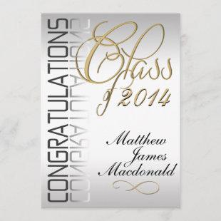 Silver Pearl  Mirror Formal Graduation  Invitation