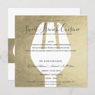 SILVER SPOON FORK COOKING CLASS INVITE TEMPLATE