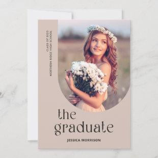 Simple Arch Dusty Rose Photo Graduation Party Invitation