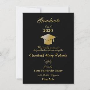 Simple Black and Gold College University Announcement
