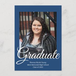 Simple Blue Gray and White Graduation Announcement