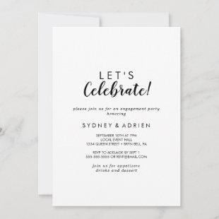 Simple Calligraphy Let's Celebrate Party Invitation