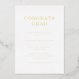 Simple Classic Gold Graduation Announcement