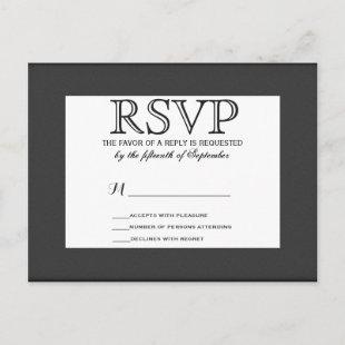 Simple Elegant Black and White Design Invitation Postcard