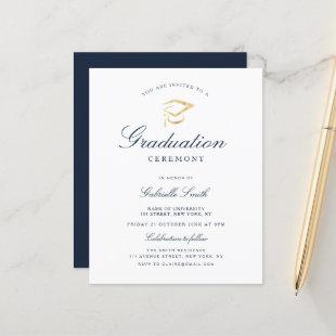 simple elegant cap graduation ceremony invitation