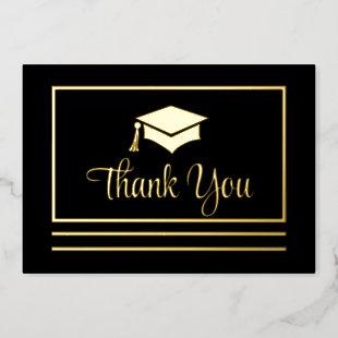 Simple Elegant Graduation Thank You Foil Postcard