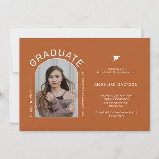Simple elegant photo graduation party invitation